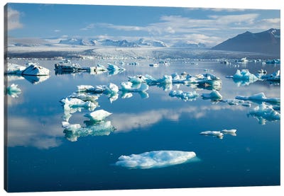 Icebergs II, Jokulsarlon Glacier Lake, Vatnajokull National Park, Sudurland, Iceland Canvas Art Print - Cool Colors