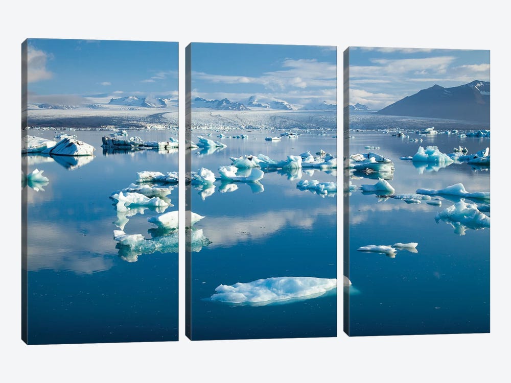 Icebergs II, Jokulsarlon Glacier Lake, Vatnajokull National Park, Sudurland, Iceland by Gareth McCormack 3-piece Canvas Art