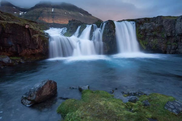Moss: Kirkjufellsfoss, Grundarfjordur, Snaefellsnes Peninsula, Vesturland, Iceland by Gareth McCormack