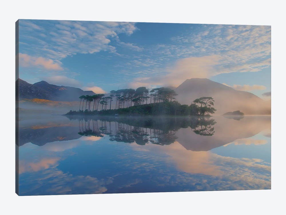 Misty Morning Reflection Of Twelve Bens I, Derryclare Lough, Connemara, County Galway, Connacht Province, Republic Of Ireland by Gareth McCormack 1-piece Canvas Print