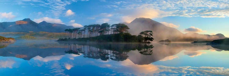 Misty Morning Reflection Of Twelve Bens III, Derryclare Lough, Connemara, County Galway, Connacht Province, Republic Of Ireland