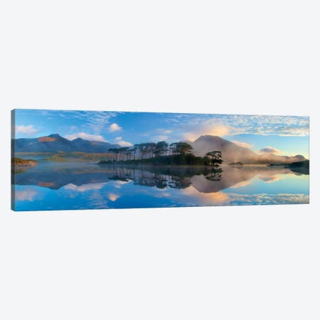 Misty Morning Reflection Of Twelve Bens III, Derryclare Lough, Connemara, County Galway, Connacht Province, Republic Of Ireland Canvas Print #GAR59} by Gareth McCormack Canvas Print