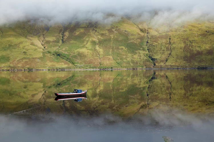 Misty Reflection, Killary Harbour, Connemara, County Mayo, Connacht Province, Republic Of Ireland