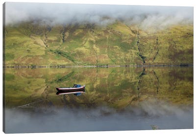 Misty Reflection, Killary Harbour, Connemara, County Mayo, Connacht Province, Republic Of Ireland Canvas Art Print - Canoe Art