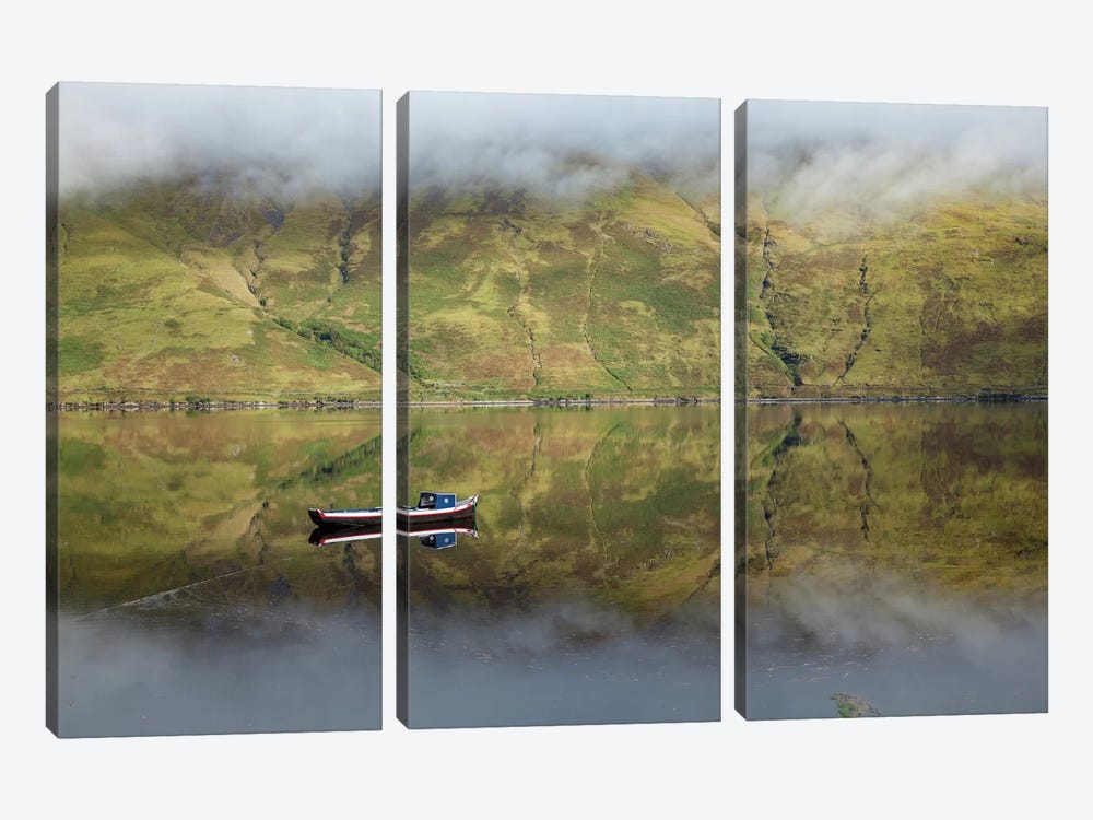 Misty Reflection, Killary Harbour, Connemara, County Mayo, Connacht Province, Republic Of Ireland by Gareth McCormack 3-piece Canvas Art Print
