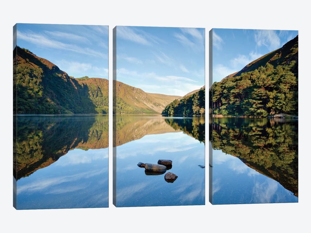 Morning Reflection, Upper Lake, Glendalough, County Wicklow, Leinster Province, Republic Of Ireland by Gareth McCormack 3-piece Art Print