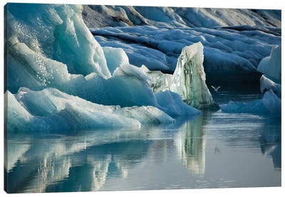 Natural Ice Sculptures, Jokulsarlon Glacier Lake, Vatnajokull National Park, Sudurland, Iceland Canvas Art Print - Glacier & Iceberg Art