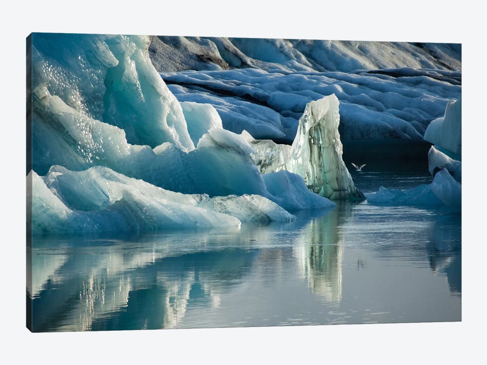 Natural Ice Sculptures, Jokulsarlon Glacier Lake, Vatnajokull National Park, Sudurland, Iceland by Gareth McCormack 1-piece Canvas Artwork
