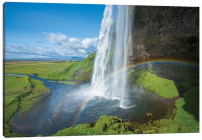 Rainbow I, Seljalandsfoss, Sudurland, Iceland Canvas Art Print - Serene Photography