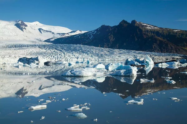 Glaciers & Icebergs: Reflection Of Fjallsjokull I, Fjallsarlon Glacier Lake, Vatnajokull National Park, Sudurland, Iceland by Gareth McCormack