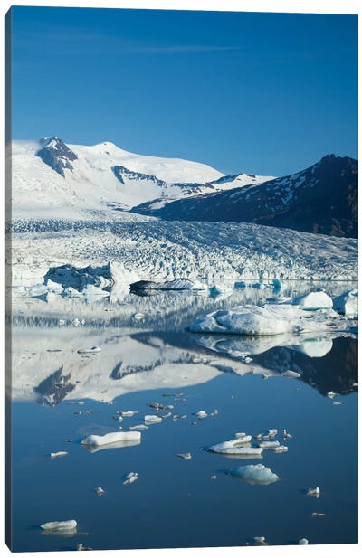 Reflection Of Fjallsjokull II, Fjallsarlon Glacier Lake, Vatnajokull National Park, Sudurland, Iceland Canvas Art Print - Glacier & Iceberg Art