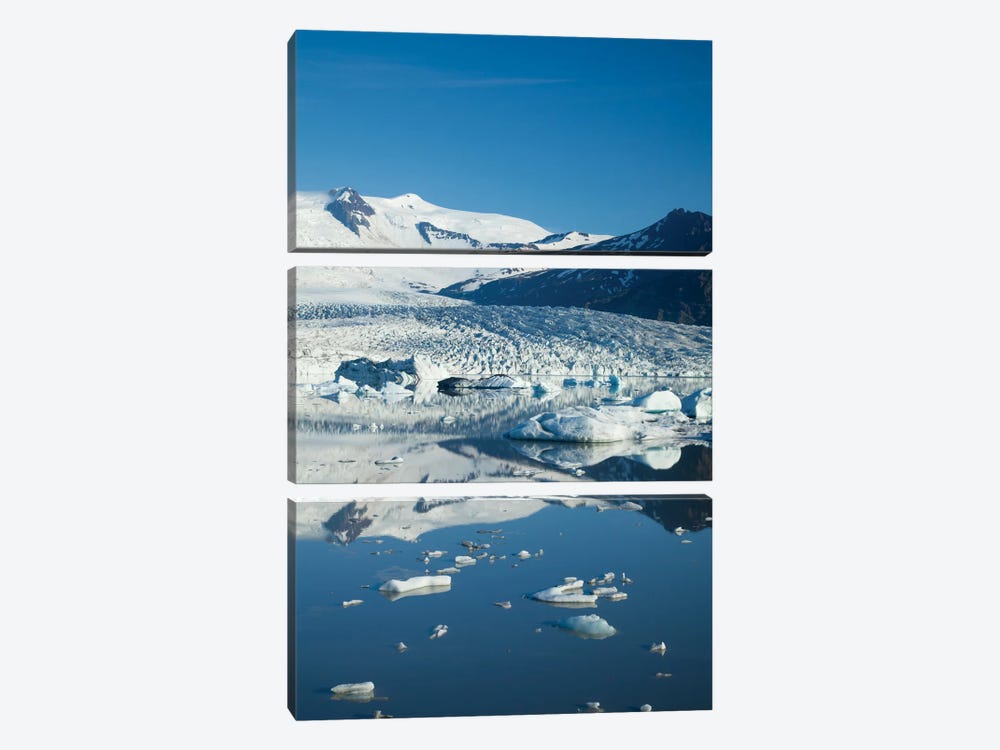 Reflection Of Fjallsjokull II, Fjallsarlon Glacier Lake, Vatnajokull National Park, Sudurland, Iceland by Gareth McCormack 3-piece Canvas Art