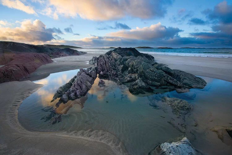 Rock Outcrops, Glassillaun Beach, Connemara, County Galway, Connacht Province, Republic Of Ireland