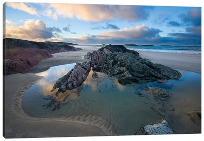 Rock Outcrops, Glassillaun Beach, Connemara, County Galway, Connacht Province, Republic Of Ireland Canvas Art Print - Gareth McCormack