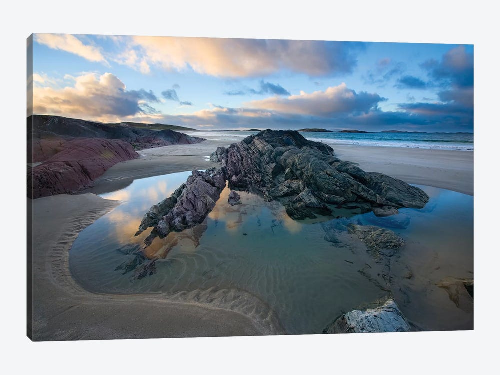 Rock Outcrops, Glassillaun Beach, Connemara, County Galway, Connacht Province, Republic Of Ireland 1-piece Canvas Print