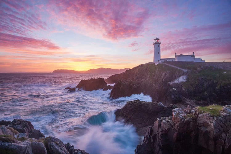 Sunrise, Fanad Head Lighthouse, County Donegal, Ulster Province, Republic Of Ireland