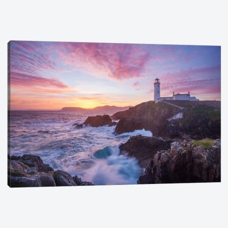 Sunrise, Fanad Head Lighthouse, County Donegal, Ulster Province, Republic Of Ireland Canvas Print #GAR82} by Gareth McCormack Canvas Artwork