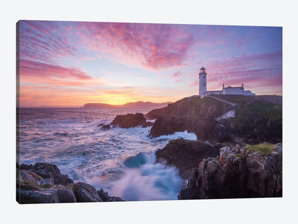 Sunrise, Fanad Head Lighthouse, County Donegal, Ulster Province, Republic Of Ireland by Gareth McCormack 1-piece Canvas Print