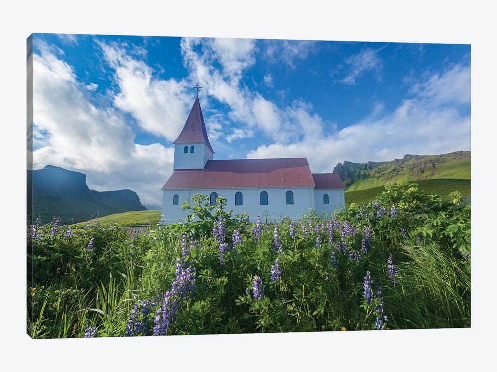 Town Church II, Vik I Myrdal, Sudurland, Iceland by Gareth McCormack 1-piece Canvas Artwork