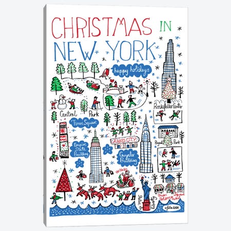 New York Christmas Canvas Print #GAS10} by Julia Gash Canvas Art