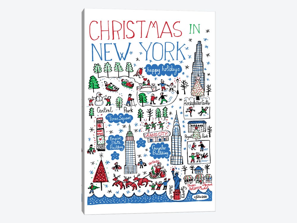 New York Christmas by Julia Gash 1-piece Canvas Art Print