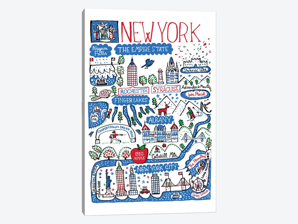 New York State by Julia Gash 1-piece Canvas Print