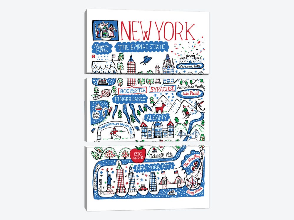 New York State by Julia Gash 3-piece Art Print