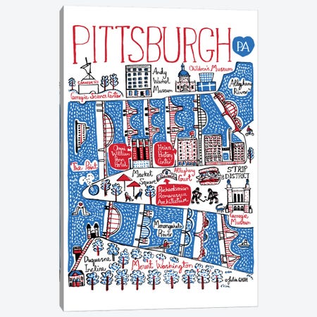Pittsburgh Canvas Print #GAS16} by Julia Gash Art Print