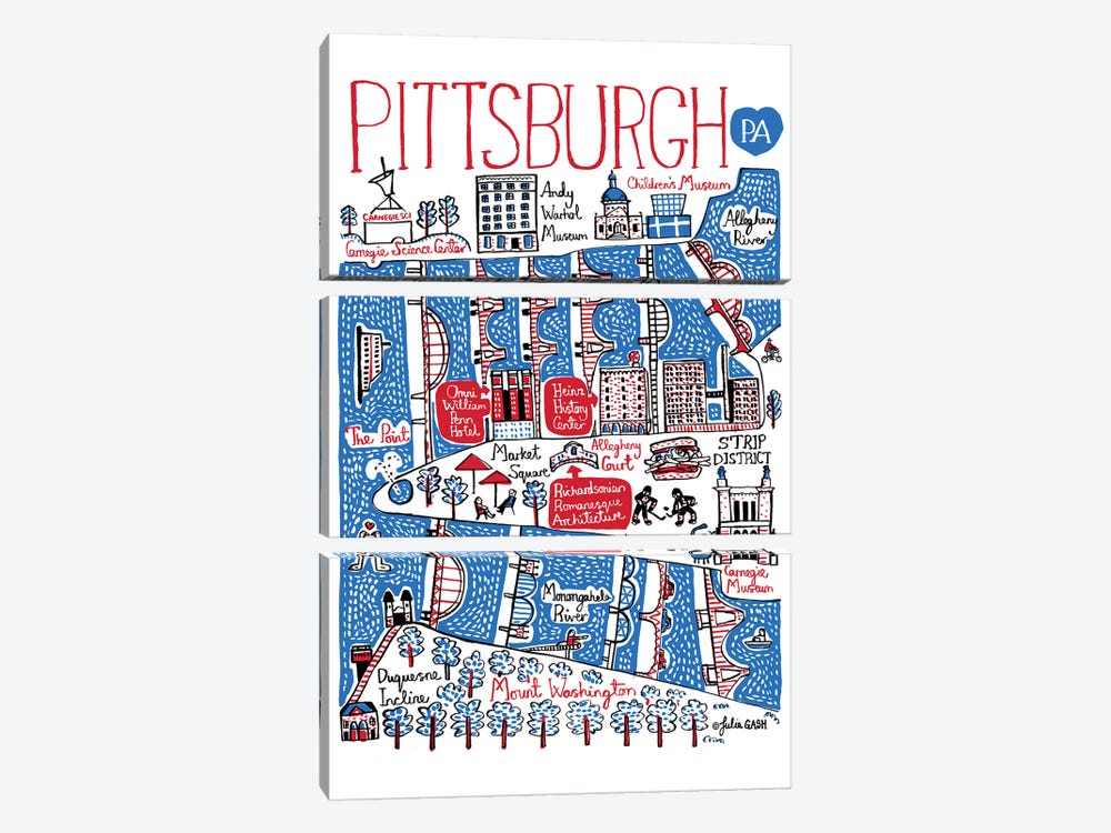 Pittsburgh by Julia Gash 3-piece Art Print