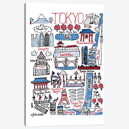 Tokyo Canvas Print #GAS23} by Julia Gash Art Print