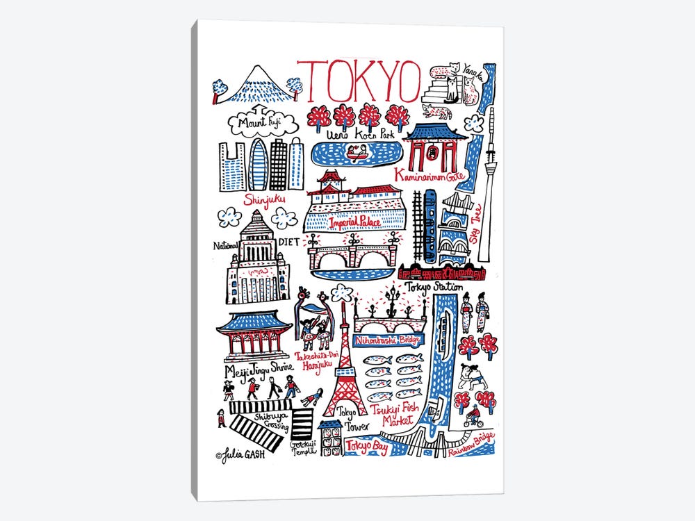 Tokyo by Julia Gash 1-piece Canvas Art Print