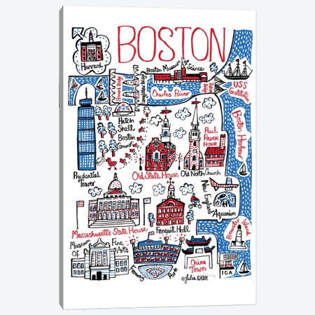 Boston Canvas Print #GAS26} by Julia Gash Canvas Art
