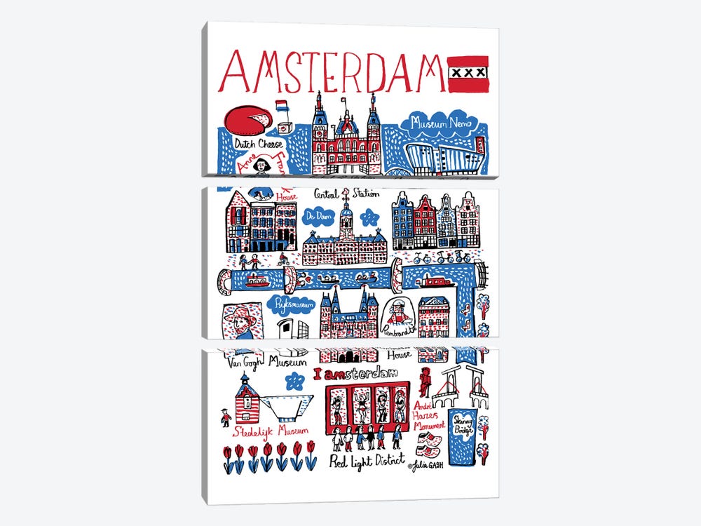 Amsterdam by Julia Gash 3-piece Art Print