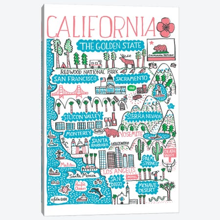 California Canvas Print #GAS42} by Julia Gash Canvas Art Print