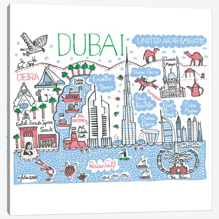 Dubai Canvas Print #GAS45} by Julia Gash Canvas Artwork
