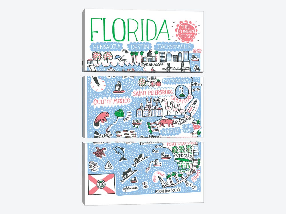 Florida by Julia Gash 3-piece Canvas Print