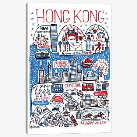Hong Kong Canvas Print #GAS48} by Julia Gash Art Print