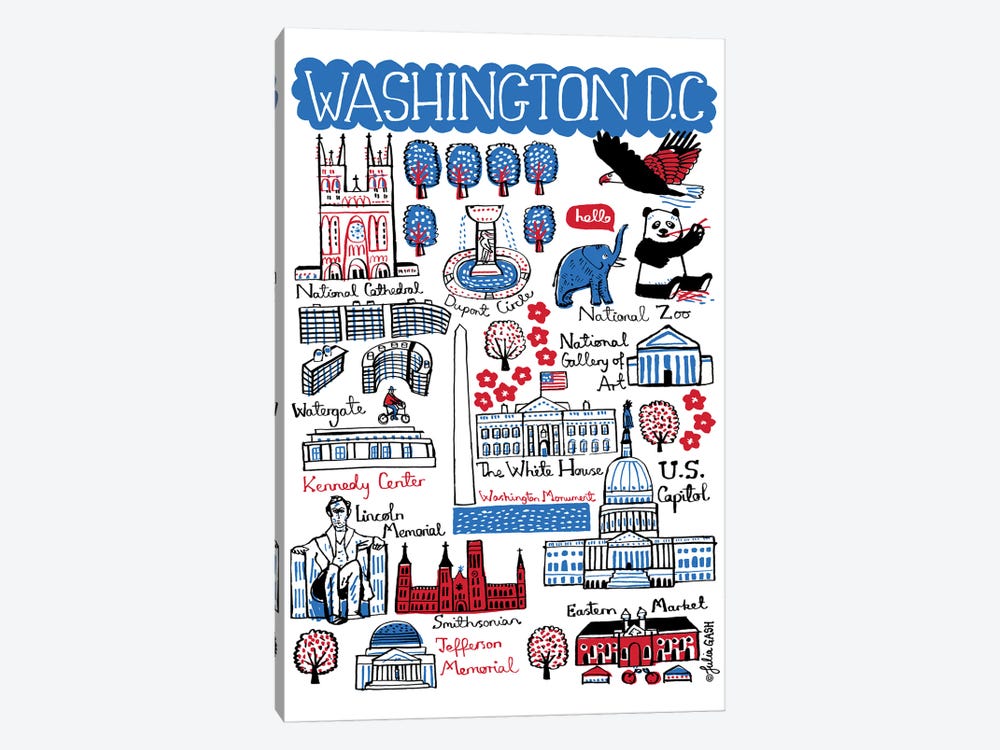 Washington DC by Julia Gash 1-piece Canvas Print