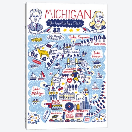 Michigan Statescape Canvas Print #GAS53} by Julia Gash Canvas Wall Art