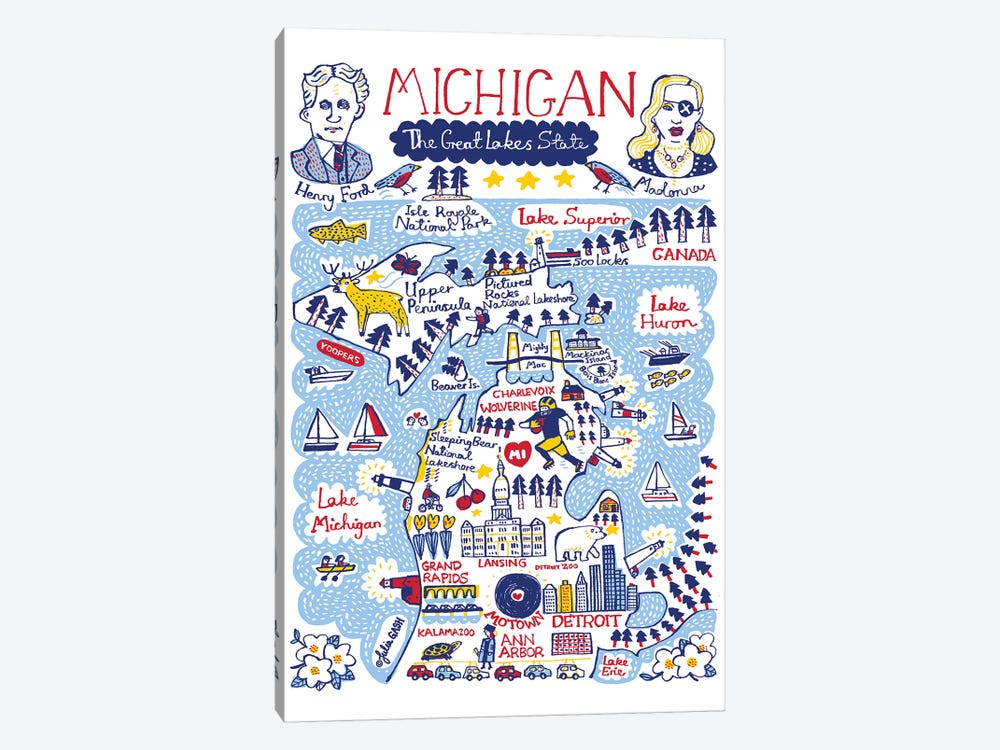 Michigan Statescape by Julia Gash 1-piece Canvas Art