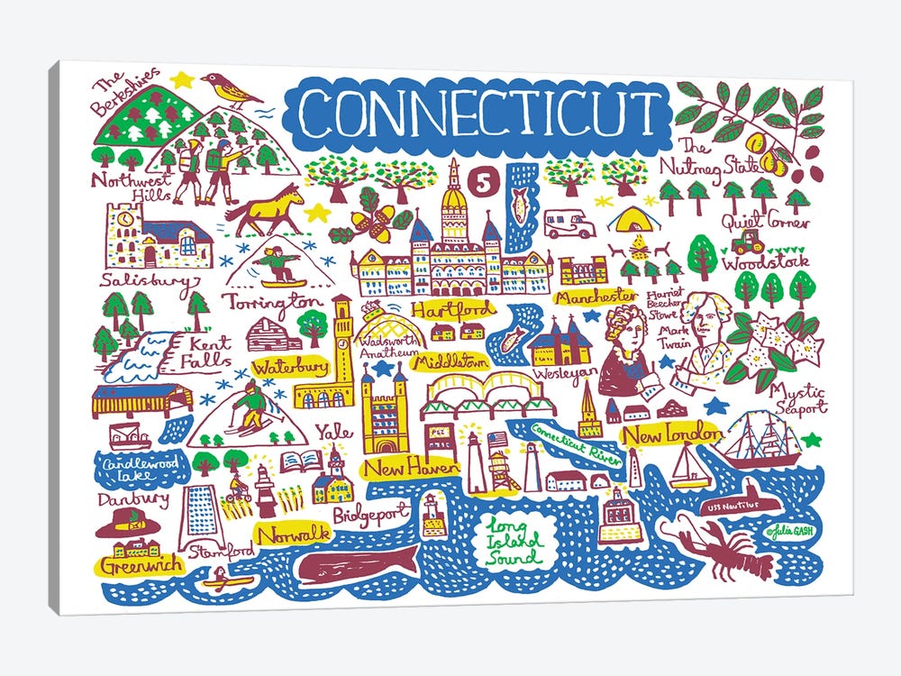 Connecticut by Julia Gash 1-piece Canvas Artwork