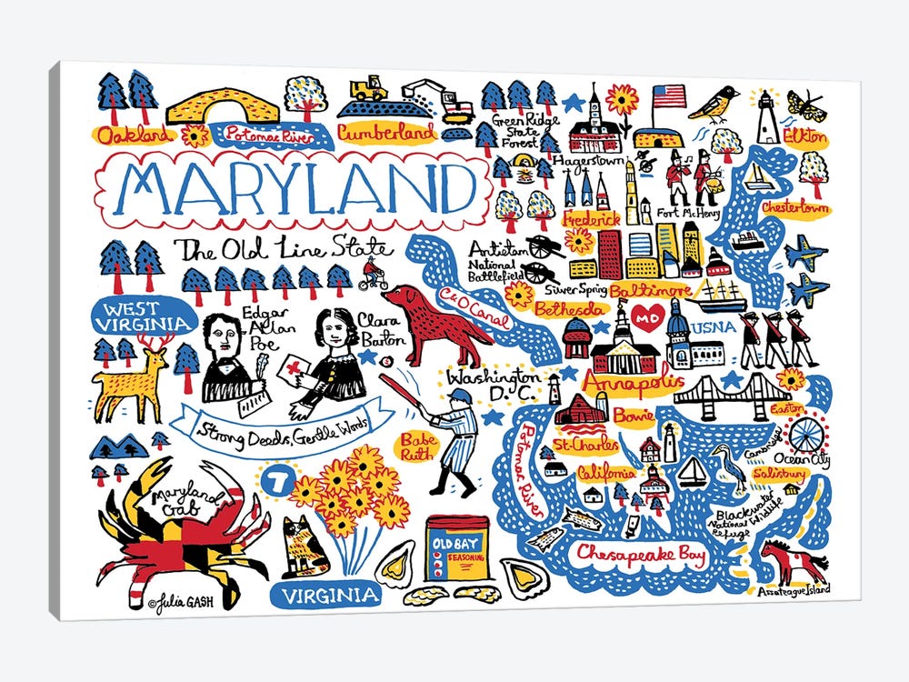 Maryland by Julia Gash 1-piece Canvas Print