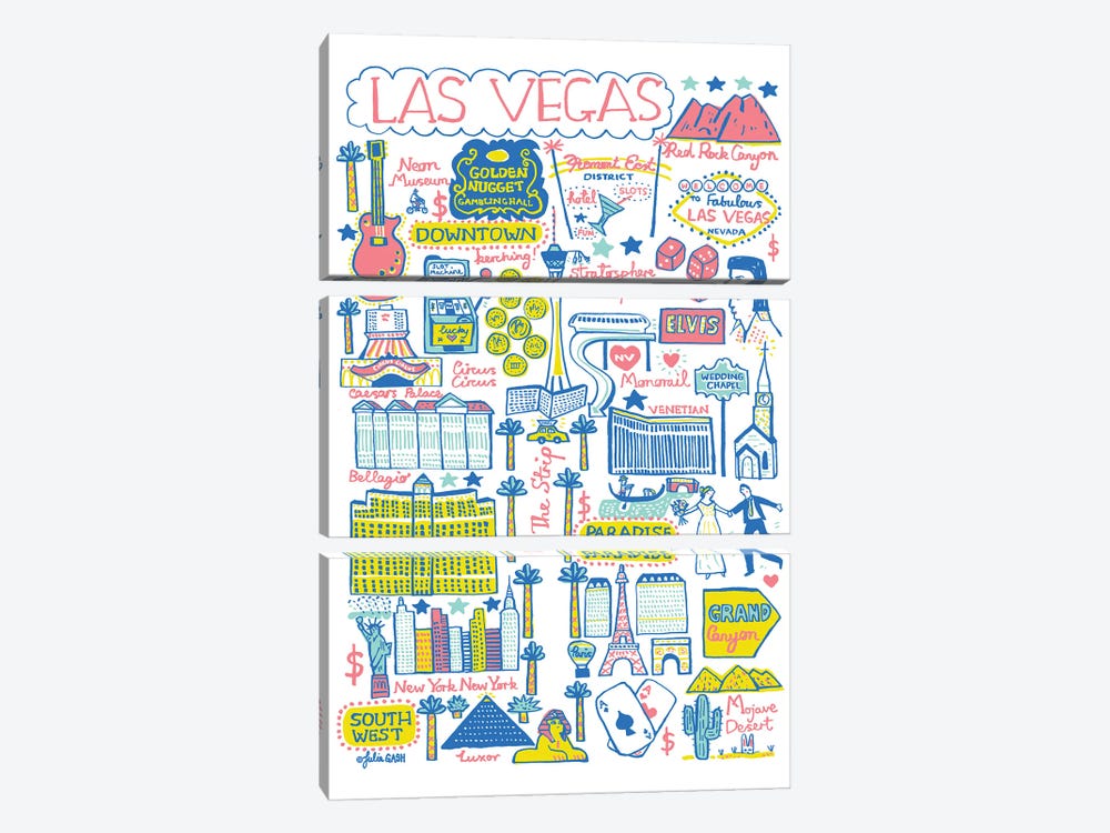 Viva Las Vegas by Julia Gash 3-piece Canvas Art