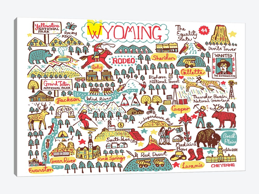 Wyoming by Julia Gash 1-piece Canvas Print