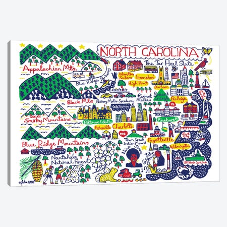 North Carolina Canvas Print #GAS62} by Julia Gash Canvas Art Print