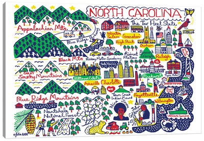 North Carolina Canvas Art Print - Julia Gash