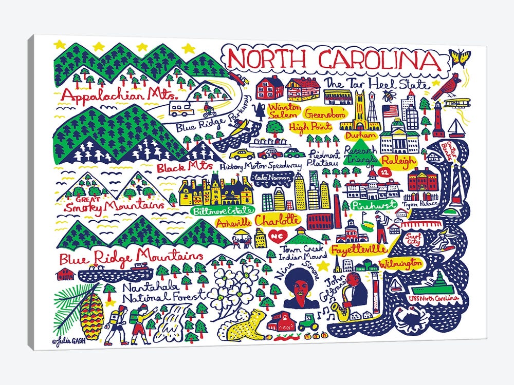 North Carolina 1-piece Canvas Art