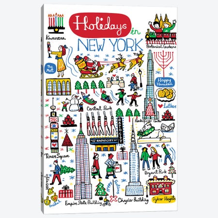 Holidays In New York Canvas Print #GAS65} by Julia Gash Canvas Artwork