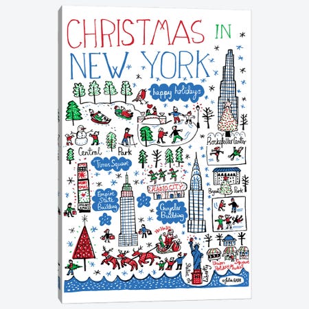 Christmas In New York Canvas Print #GAS67} by Julia Gash Canvas Artwork