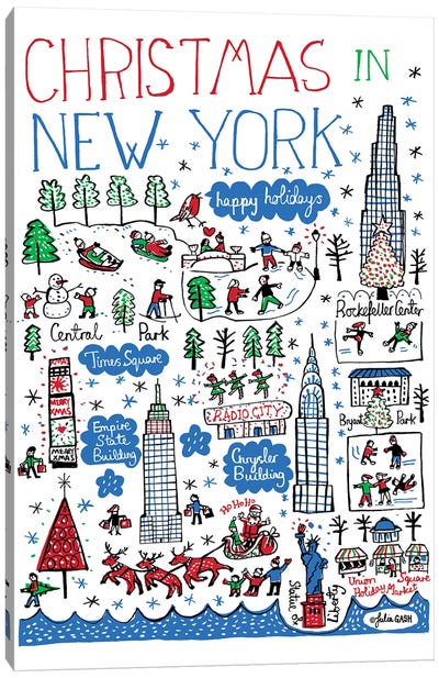 Christmas In New York Canvas Art Print - Julia Gash